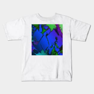 Colliding panels blue Kids T-Shirt